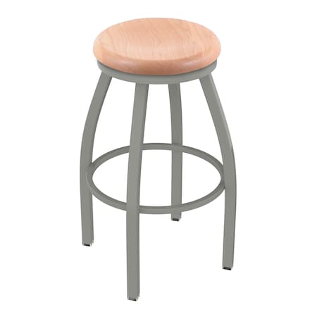 Holland Bar Stool Co 30" Swivel Bar Stool, Nickel Finish, Nat Oak Seat 80230ANNatOak